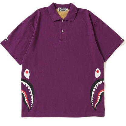 BAPE Relax Silhouette Side Shark Polo Purple/Yellow