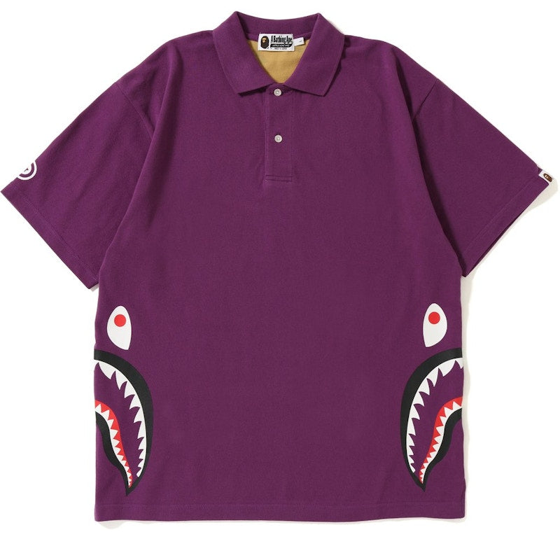 BAPE Relax Silhouette Side Shark Polo Purple/Yellow