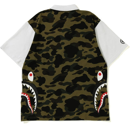 BAPE Relax Silhouette Side Shark Polo White/Green