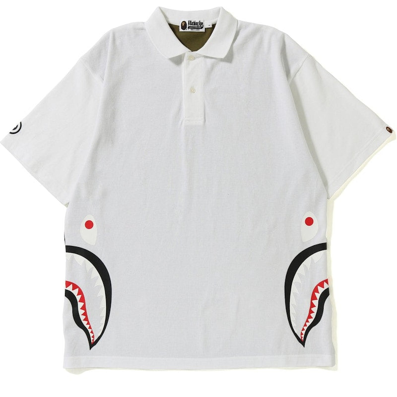 BAPE Relax Silhouette Side Shark Polo White/Green