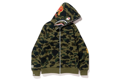 BAPE Reversible Shark Full Zip Hoodie Gray/Green Camo