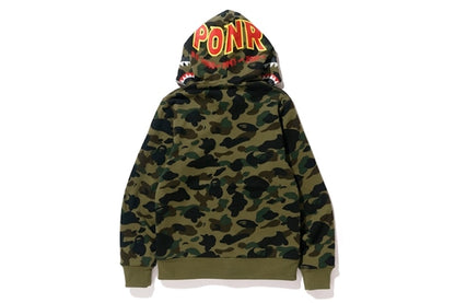BAPE Reversible Shark Full Zip Hoodie Gray/Green Camo