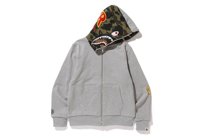 BAPE Reversible Shark Full Zip Hoodie Gray/Green Camo