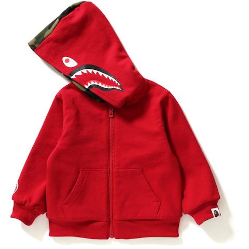 BAPE Reversible Shark Zip Hoodie (Kids) Red
