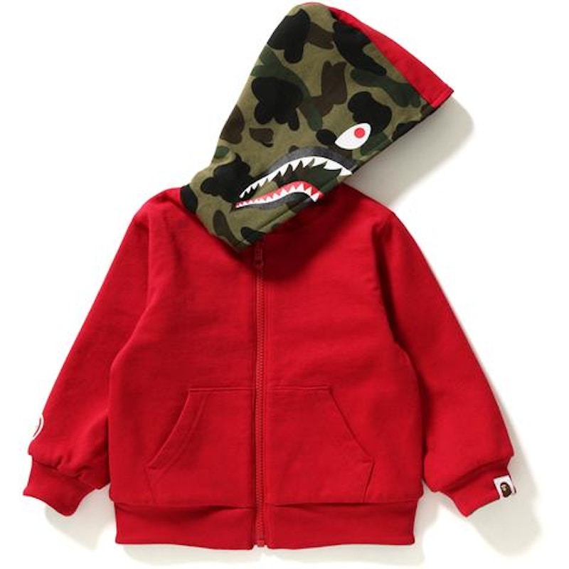 BAPE Reversible Shark Zip Hoodie (Kids) Red