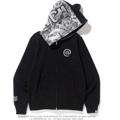 BAPE Shark Bear Full Zip Hoodie M Medicom Toy Hoodie Black/Silver