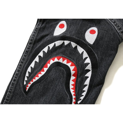 BAPE Shark Embroidery Denim Jacket Jacket Black