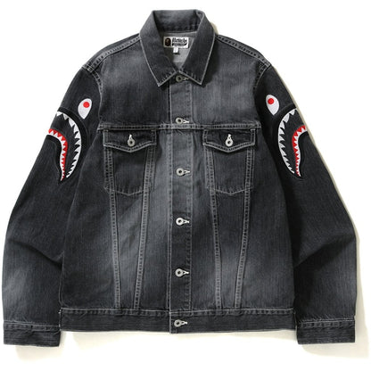 BAPE Shark Embroidery Denim Jacket Jacket Black