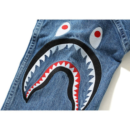 BAPE Shark Embroidery Denim Jacket Jacket Indigo