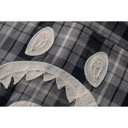 BAPE Shark Flannel Check Shirt Shirt Black
