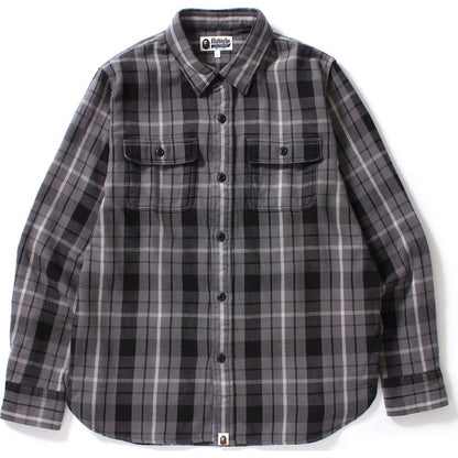 BAPE Shark Flannel Check Shirt Shirt Black