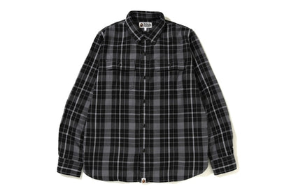 BAPE Shark Flannel Check Shirt (FW18) Black
