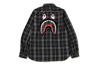 BAPE Shark Flannel Check Shirt (FW18) Black