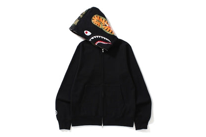BAPE Shark Full Zip Hoodie Camo Hood Black