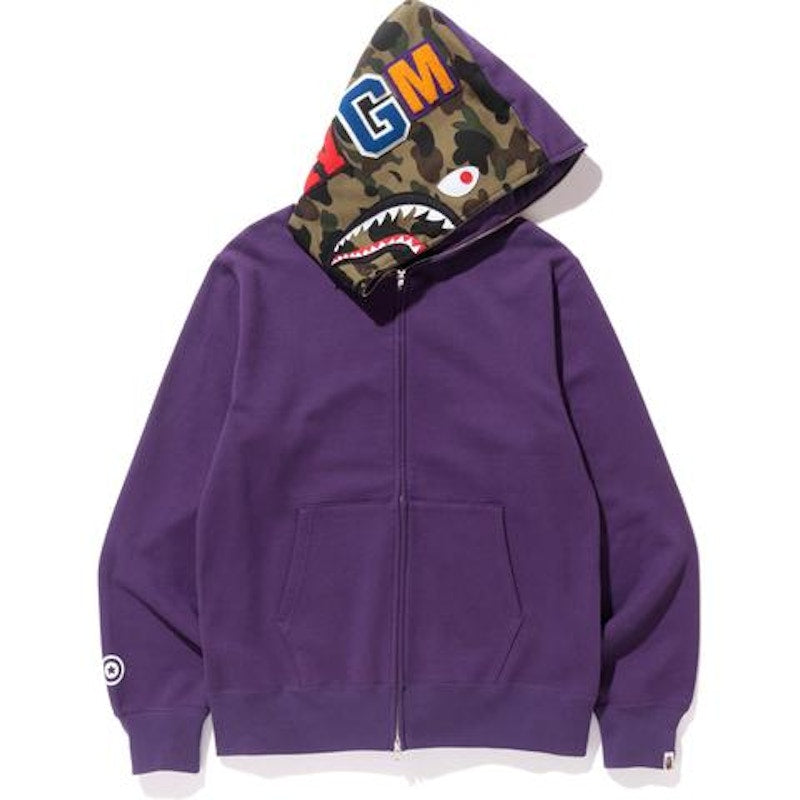 BAPE Shark Full Zip Hoodie Purple