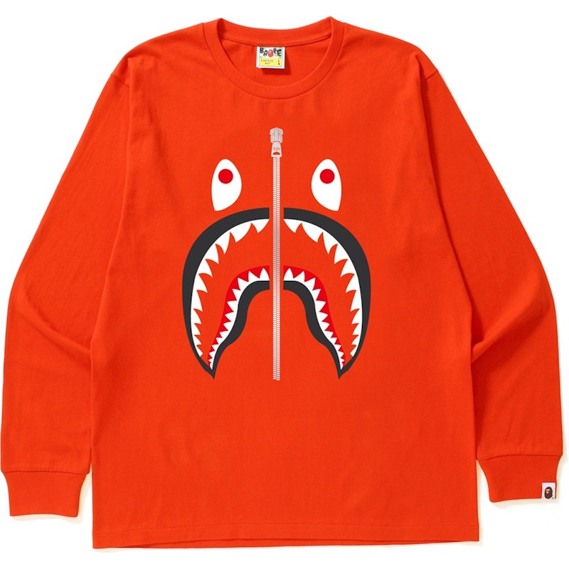 BAPE Shark L/S Tee Orange