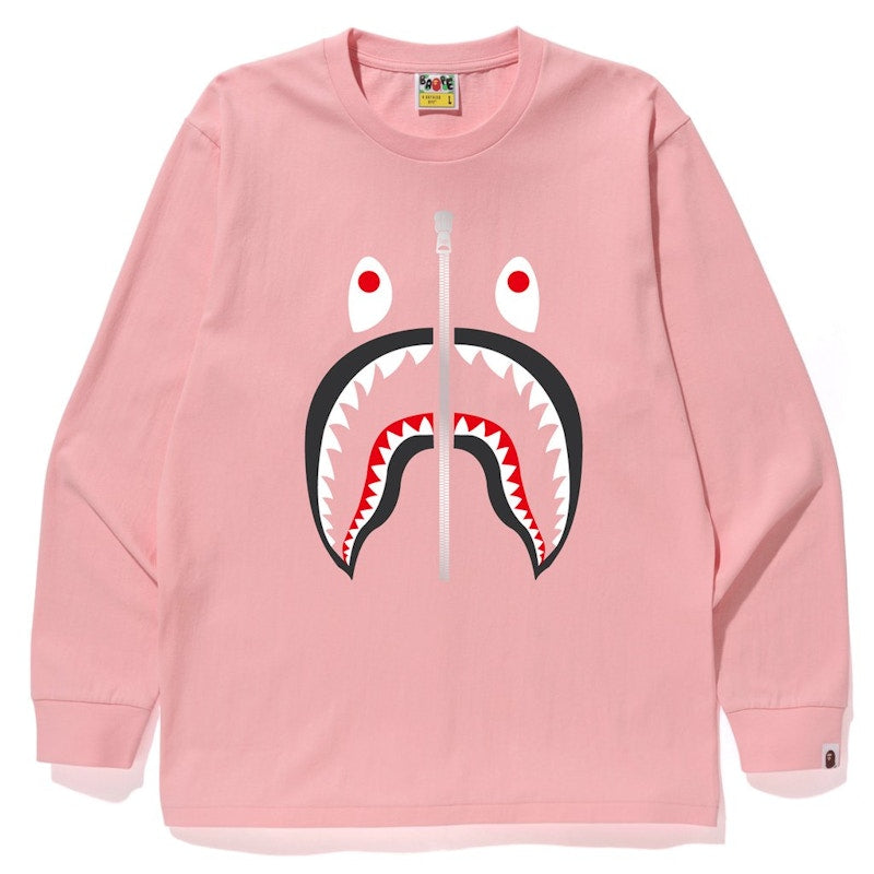 BAPE Shark L/S Tee Tee Pink