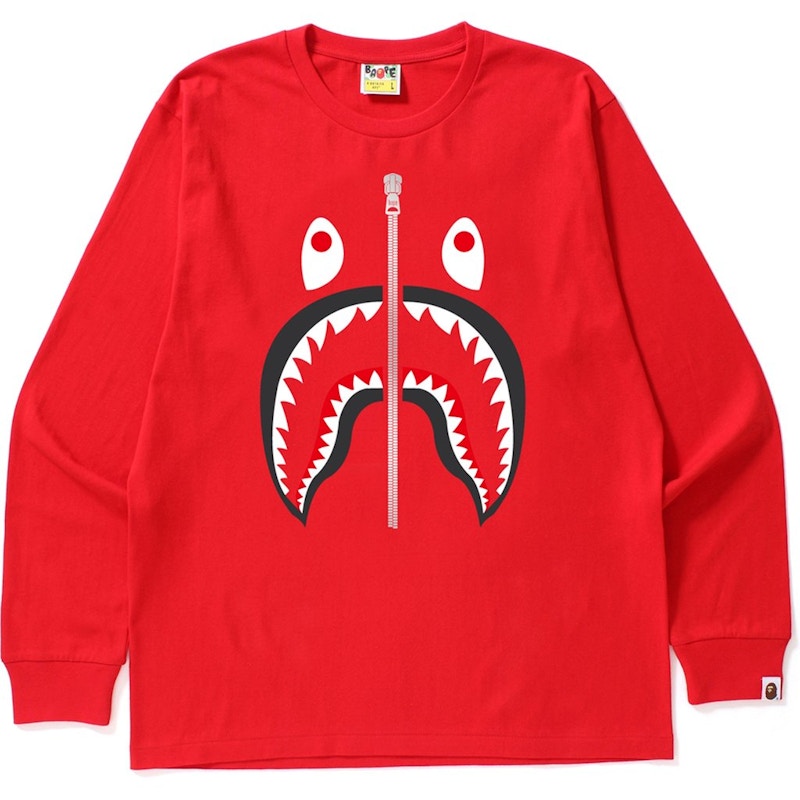 BAPE Shark L/S Tee Red