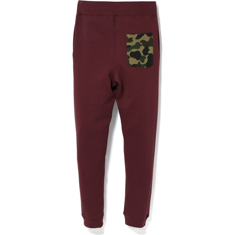 BAPE Shark Slim Sweat Pants Burgundy/Green