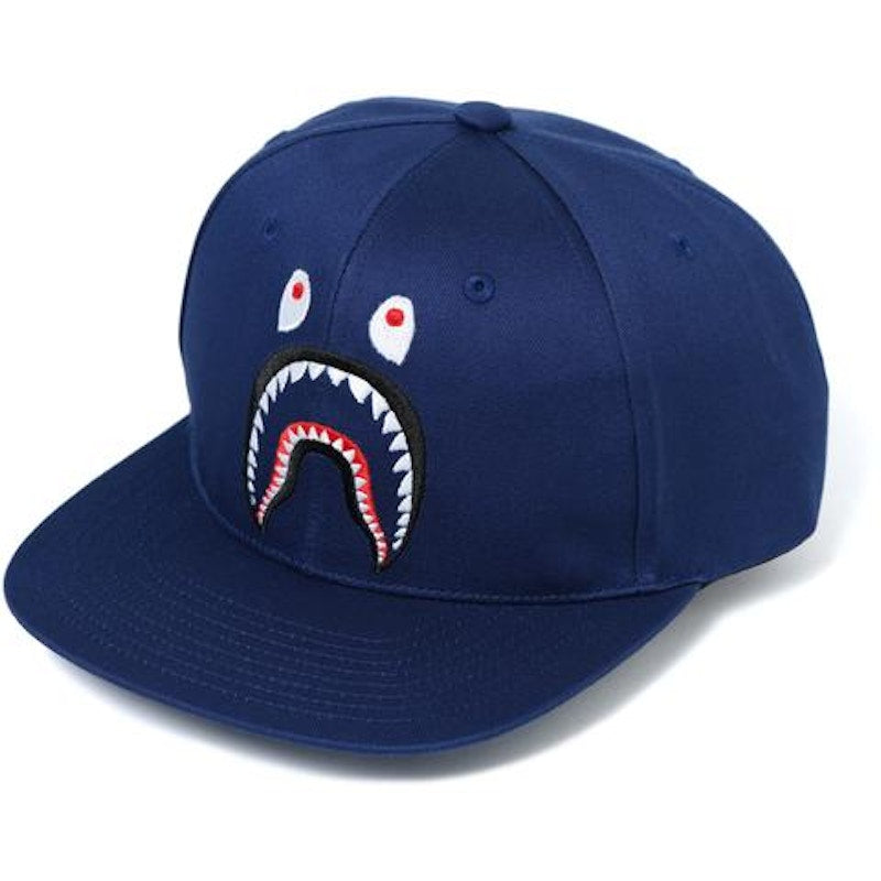 BAPE Shark Snap Back Cap Cap Navy