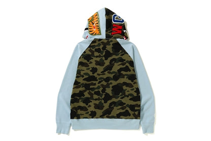 BAPE Shark Wide Half Zip Pullover Hoodie Sax
