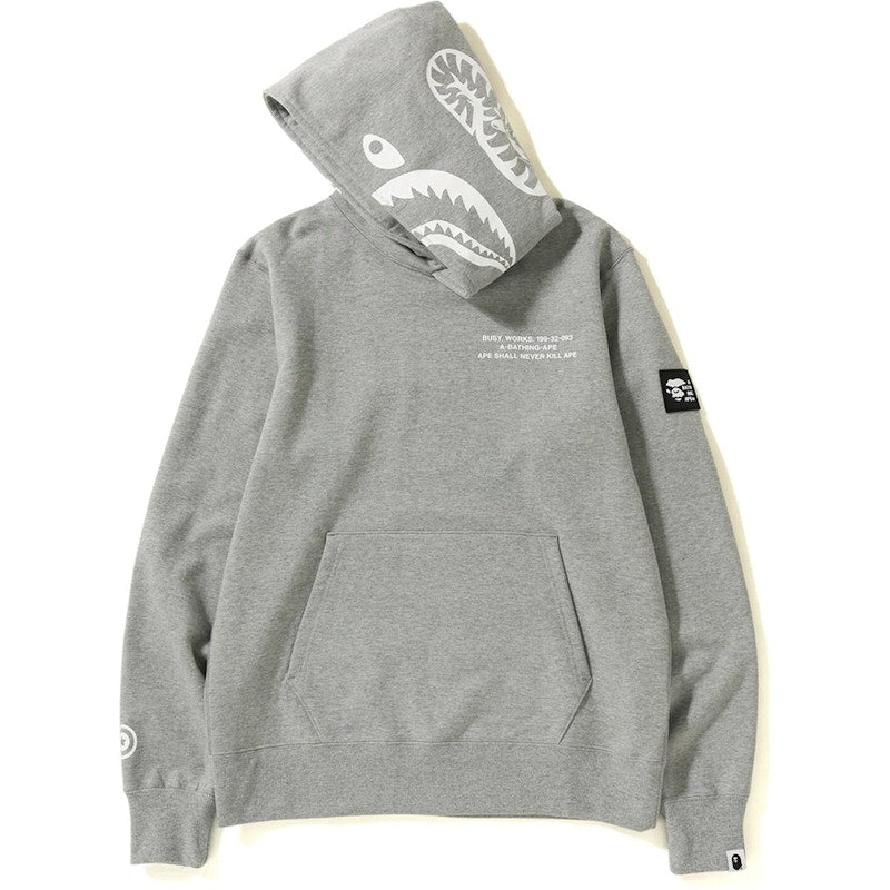 BAPE Shark Wide Pullover Hoodie Grey