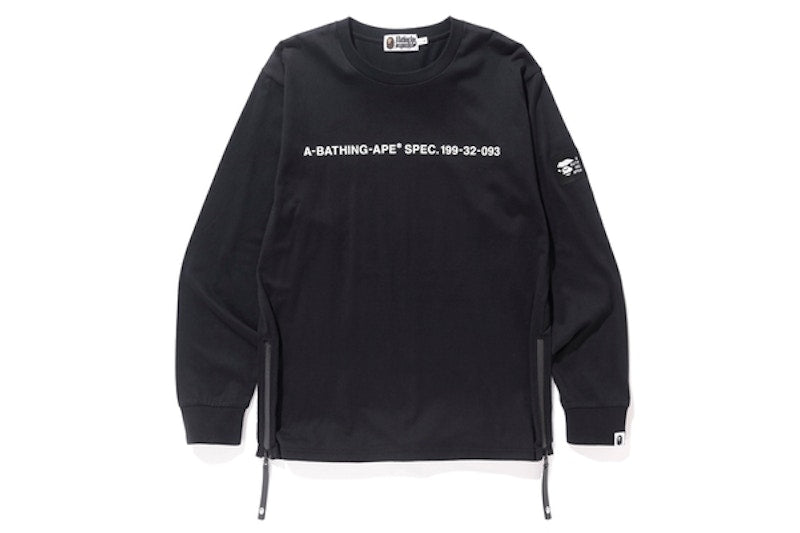 BAPE Side Zip L/S Tee Black