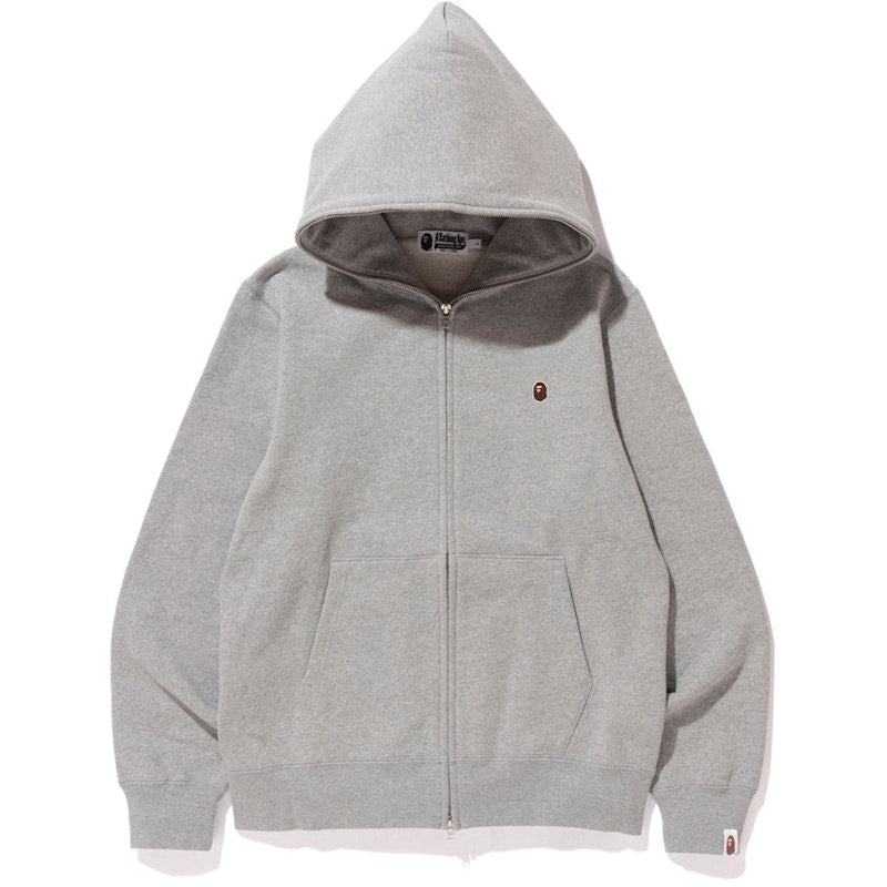 BAPE Silicon Ape Head Full Zip Hoodie Grey