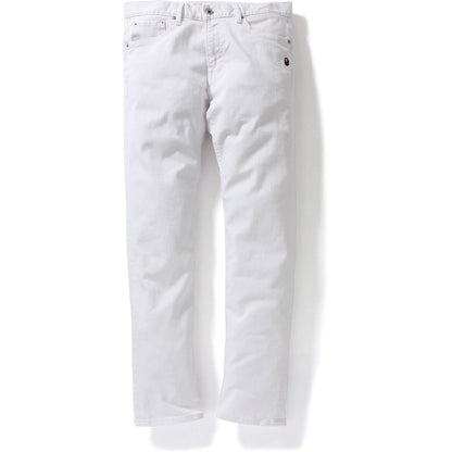BAPE Slim Color Stretch Pants Pants White