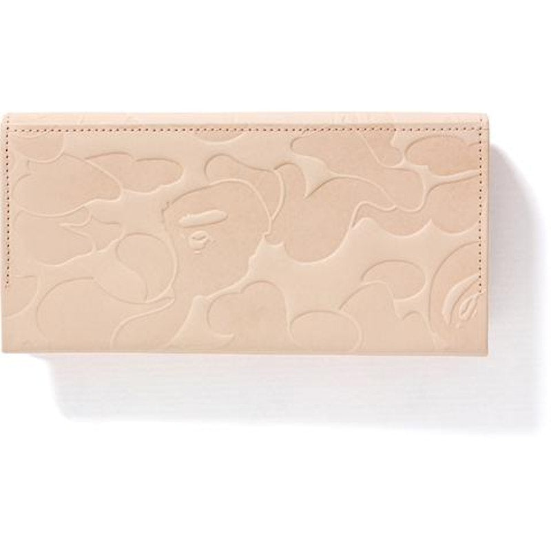BAPE Solid Abc Leather Long Wallet Wallet Beige