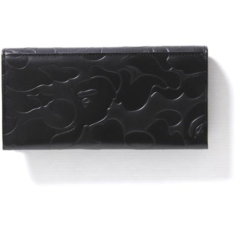 BAPE Solid Abc Leather Long Wallet Wallet Black