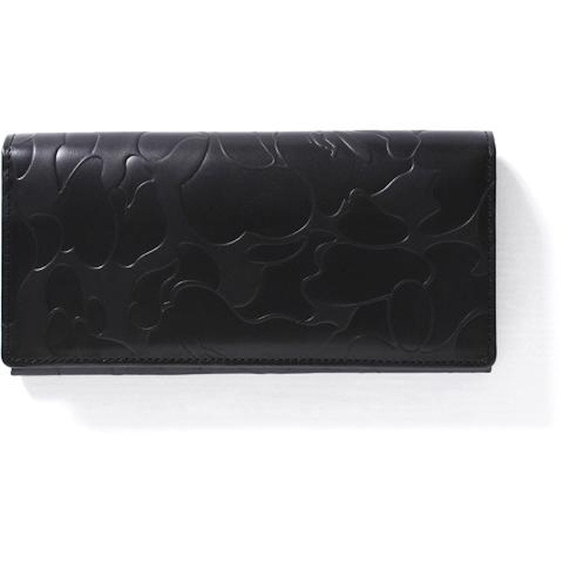 BAPE Solid Abc Leather Long Wallet Wallet Black