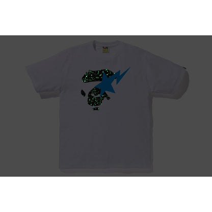 BAPE Space Camo Ape Face on Bapesta Tee White