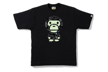 BAPE Space Camo Big Baby Milo Tee Black