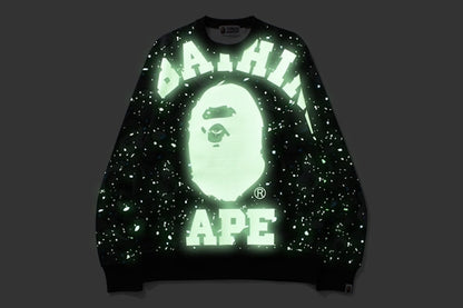 BAPE Space Camo Big College Crewneck Black