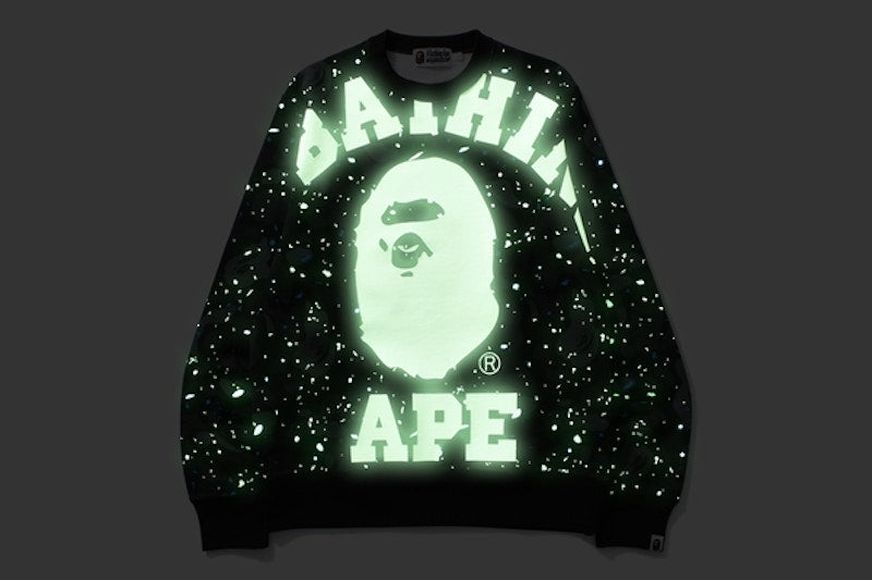 BAPE Space Camo Big College Crewneck Black