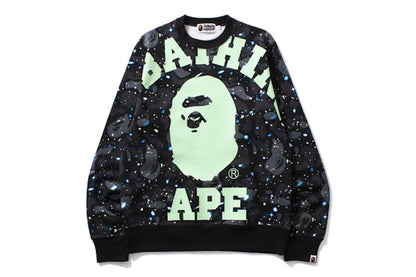 BAPE Space Camo Big College Crewneck Black