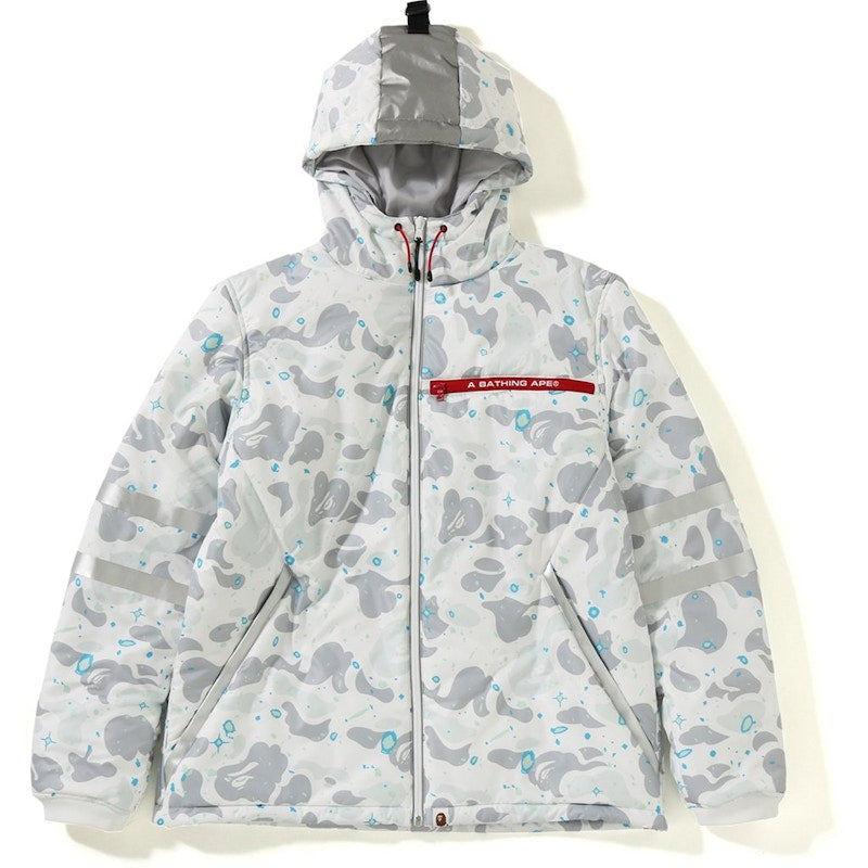 BAPE Space Camo Hoodie Jacket White