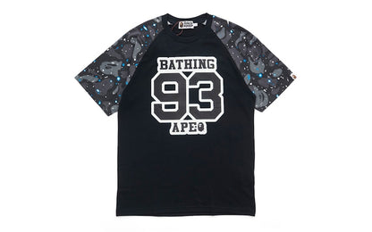 BAPE Space Camo Raglan Quarter Sleeve Jersey Tee Black/Glow