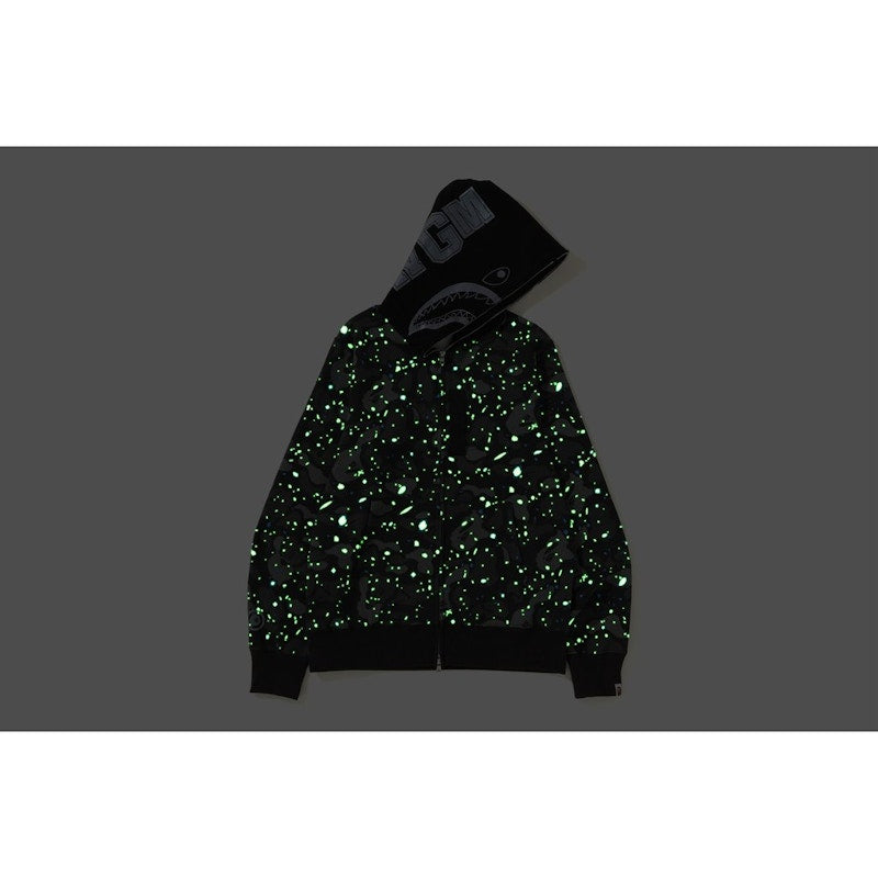 BAPE Space Camo Shark Full Zip Hoodie Black