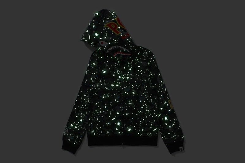 BAPE Space Camo Shark Full Zip Hoodie (Ladies) Black
