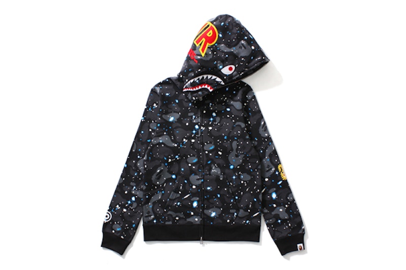 BAPE Space Camo Shark Full Zip Hoodie (Ladies) Black
