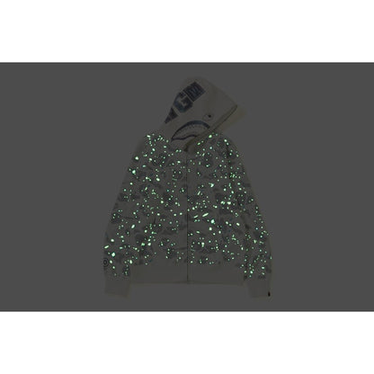 BAPE Space Camo Shark Full Zip Hoodie White