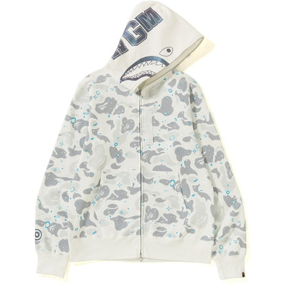 BAPE Space Camo Shark Full Zip Hoodie White
