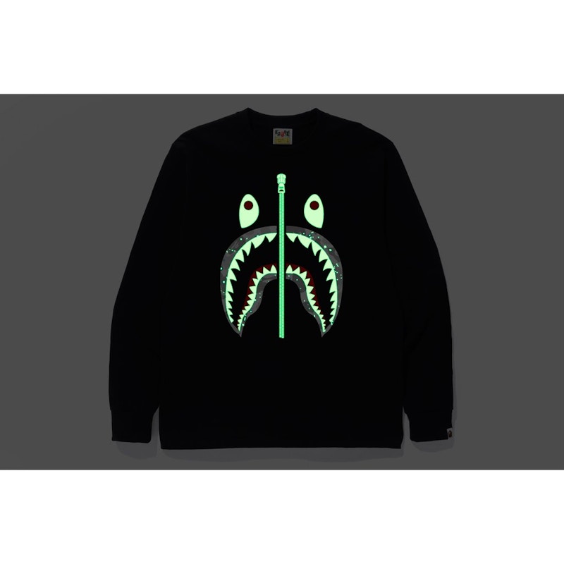 BAPE Space Camo Shark LS Tee Black