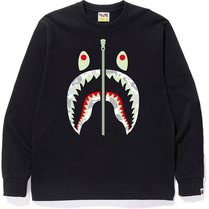 BAPE Space Camo Shark LS Tee Black