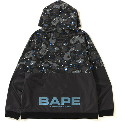 BAPE Space Camo Wide Side Zip Pullover Hoodie Black