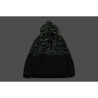 BAPE Space Camo Wide Side Zip Pullover Hoodie Black