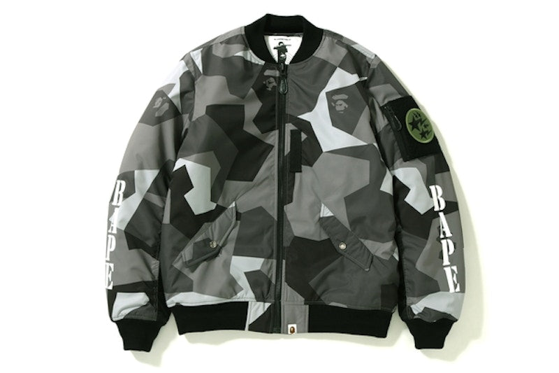 BAPE Splinter Camo Light Bomber Jacket Black