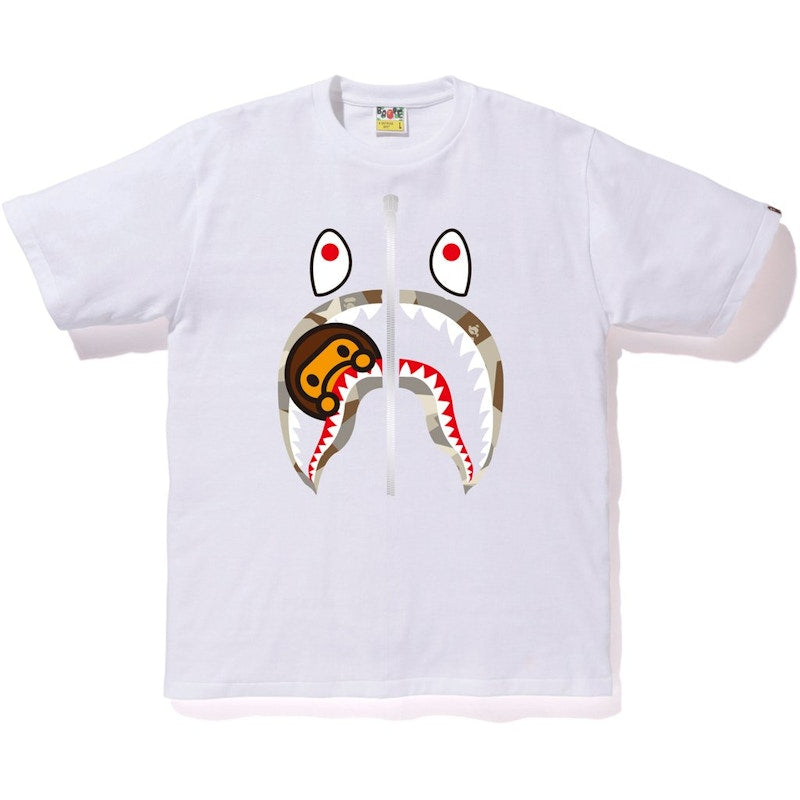 BAPE Splinter Camo Milo Shark Tee White/Beige